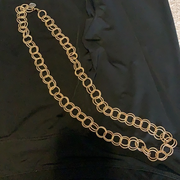 Betsey Johnson long gold tone link necklace - Picture 4 of 6